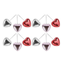 12pcs small heart mirror balls for wedding valentines christmas decor