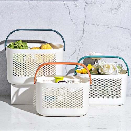 portable shower basket plastic storage with handles 2