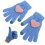 1 pair heart knitting winter gloves thickened touchscreen 2