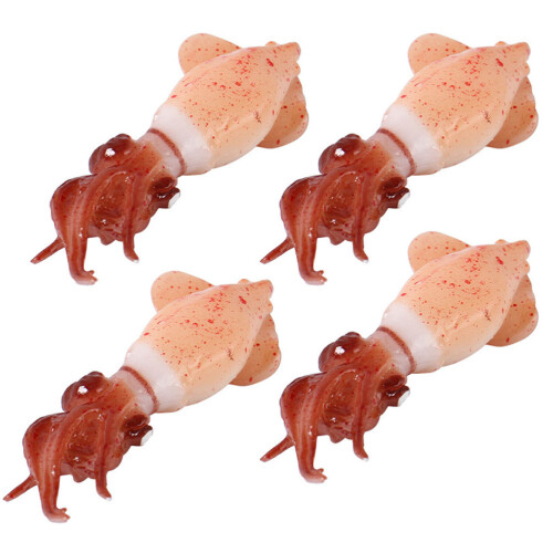 4pcs artificial squid food model lifelike meat prop realistic