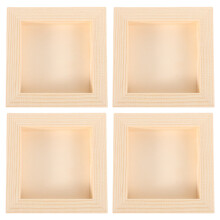 4pcs small unfinished wooden photo frames for diy craft and home decor