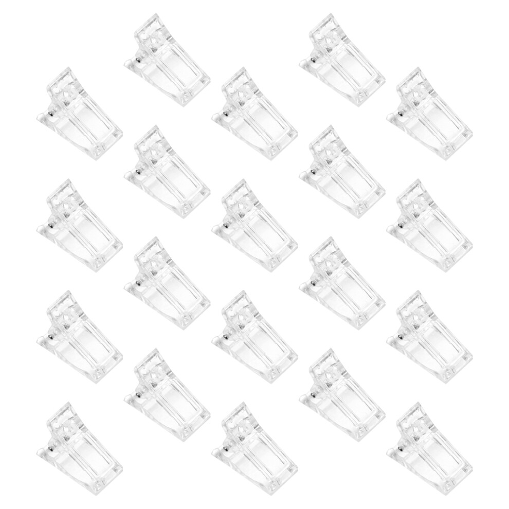 Aboofan 20Pcs Reusable Nail Crystal Gel Clips Transparent Nail Art Accessories