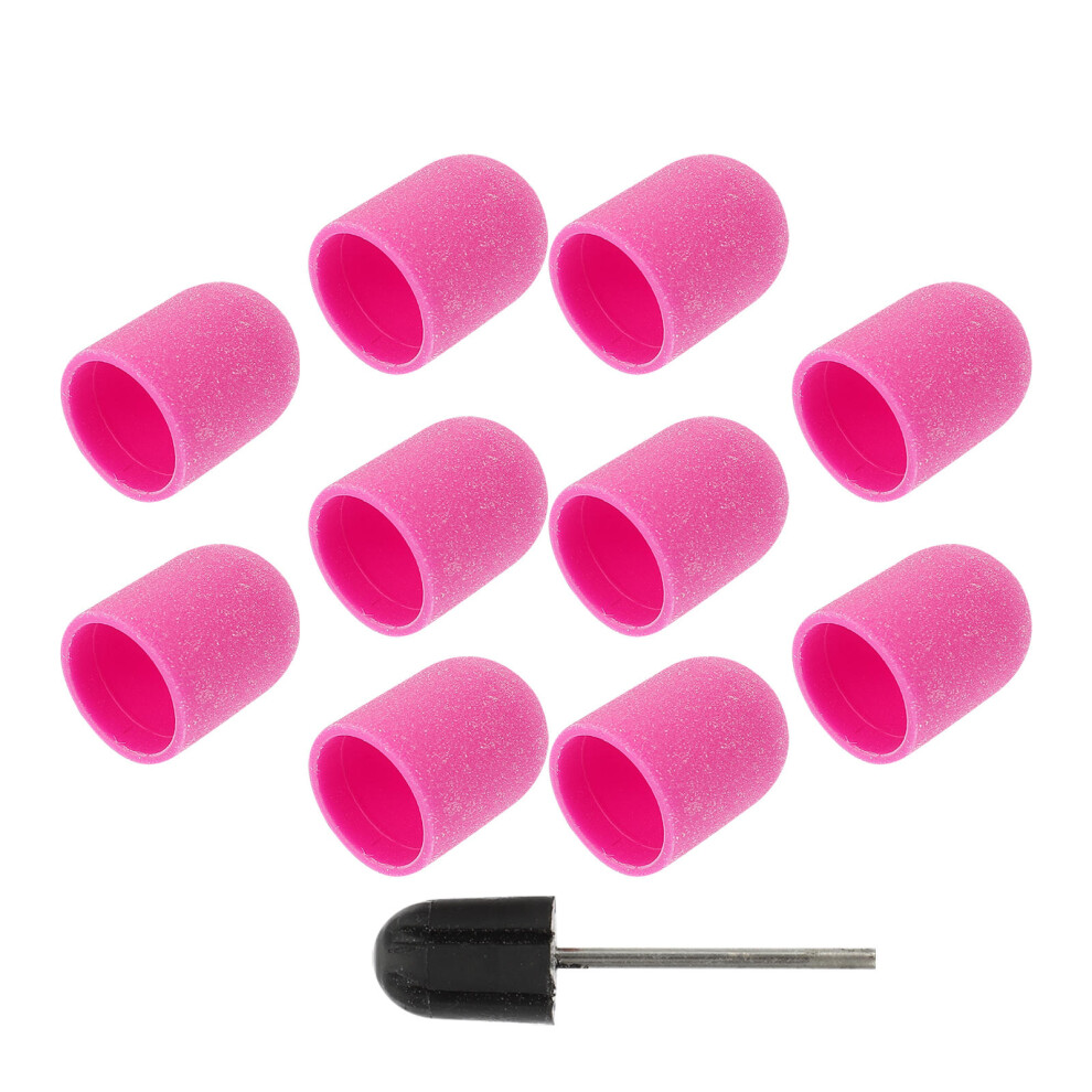 Vaguelly 10Pcs Nail Art Polishing Sanding Caps With Grinding