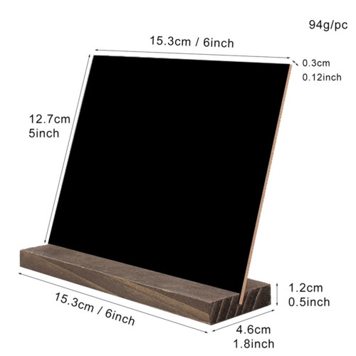 4pcs small blackboard with wood base, double-sided erasable 2