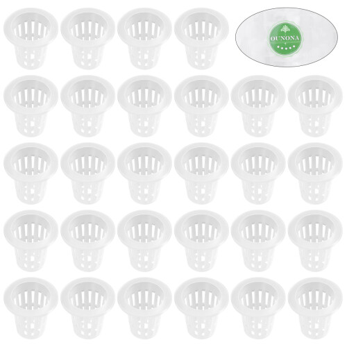 50Pcs Durable White Hydroponic Net Pots for Efficient Plant Growth