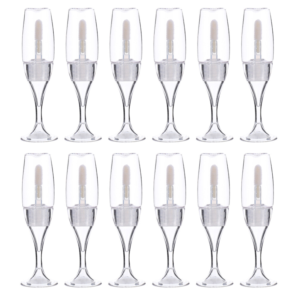 Vaguelly 12Pcs 8Ml Wine Glass Shape Empty Lip Gloss Tubes With Applicator