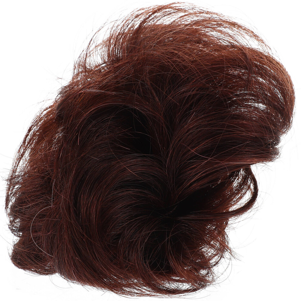 Ohphcall Unisex Masteelf Hair Hairpiece Ponytail Extensions Bread Curly Human Wig