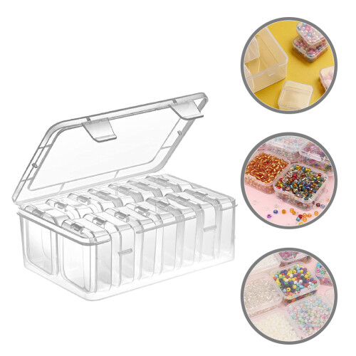 1 set storage containers with lids for small items, beads, earplugs 1