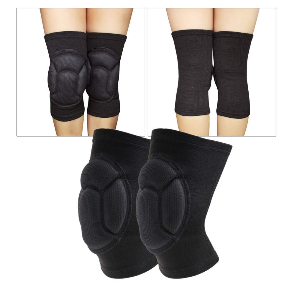 1 pair thick sponge eva knee pads for running walking workout black-image-OPC-PKRR8DV-NEW