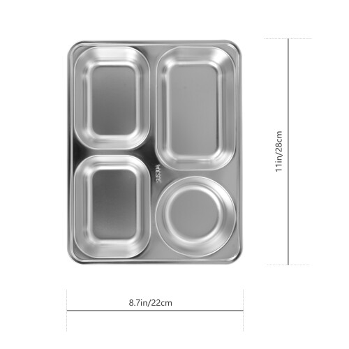 1pc thickened stainless steel square fruit snack plate 2