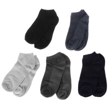 5Paires Socquettes Marine Bambou Respirantes Et
