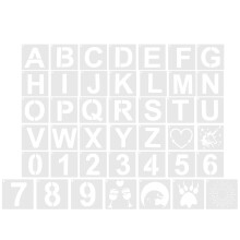 42pcs diy painting templates for letters, numbers, drawing, crafts