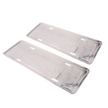 2pcs thick stainless steel frame silver for new traffic regulations
