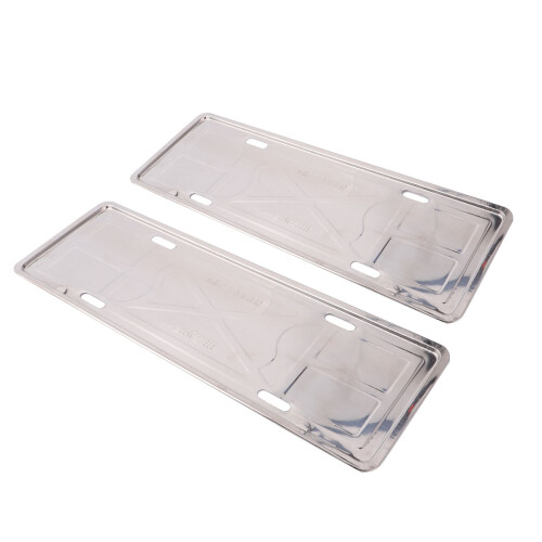 2pcs thick stainless steel frame silver for new traffic regulations