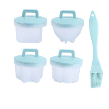4pcs green egg steamer cups portable mold microwave bowl for kitchen