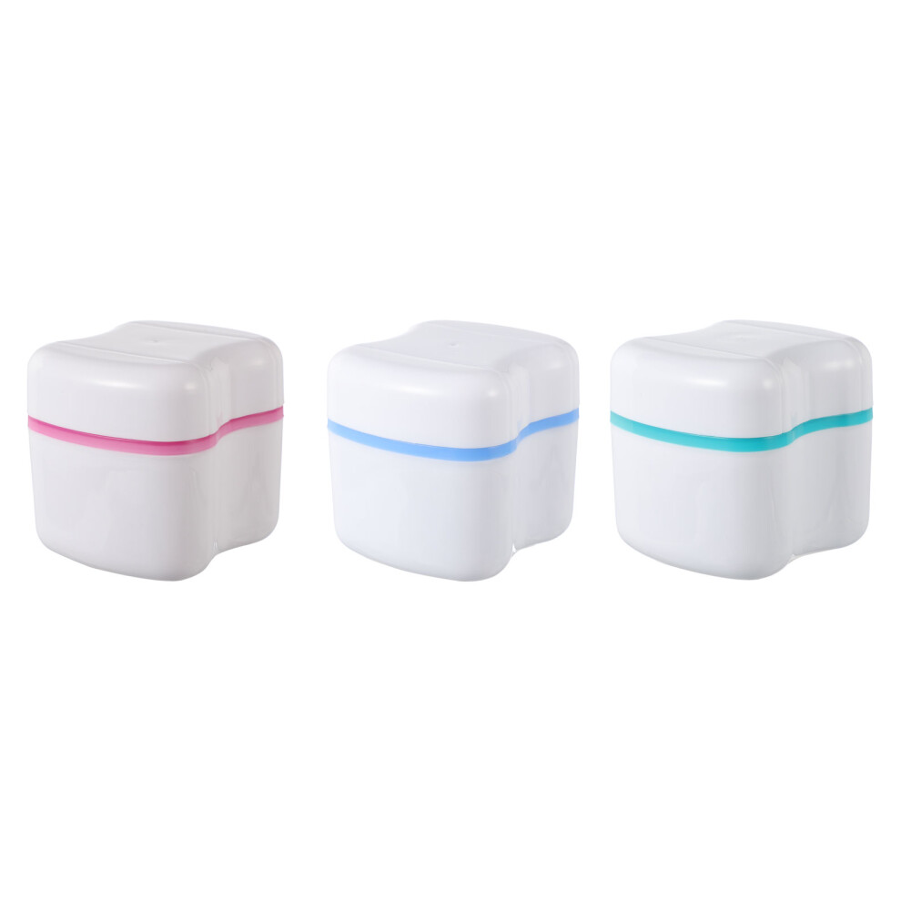 Vaguelly 3Pcs Denture Storage Box Case For False Teeth