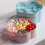 flower shaped transparent lid snack case, green double layer 6
