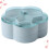 flower shaped transparent lid snack case, green double layer 5