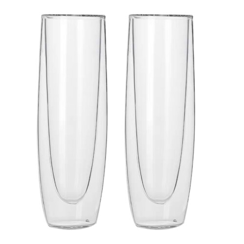 2pcs classic glasses double layer glass wine cups for bar