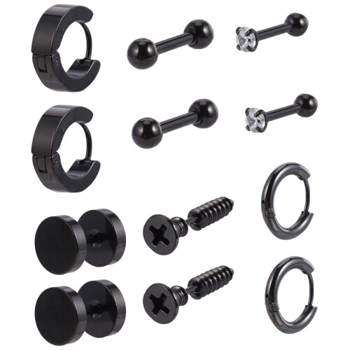 6 pairs piercing earring ear stud pendant punk accessory