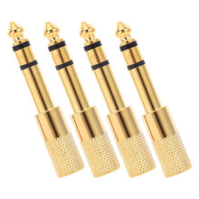 4Pcs Gold Plated Stereo Audio Plug Adapter For Headphones Microphone