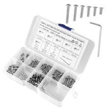 190Pièces Vis Inox À Tête Hexagonale Avec Clé Argentées Kit Maison