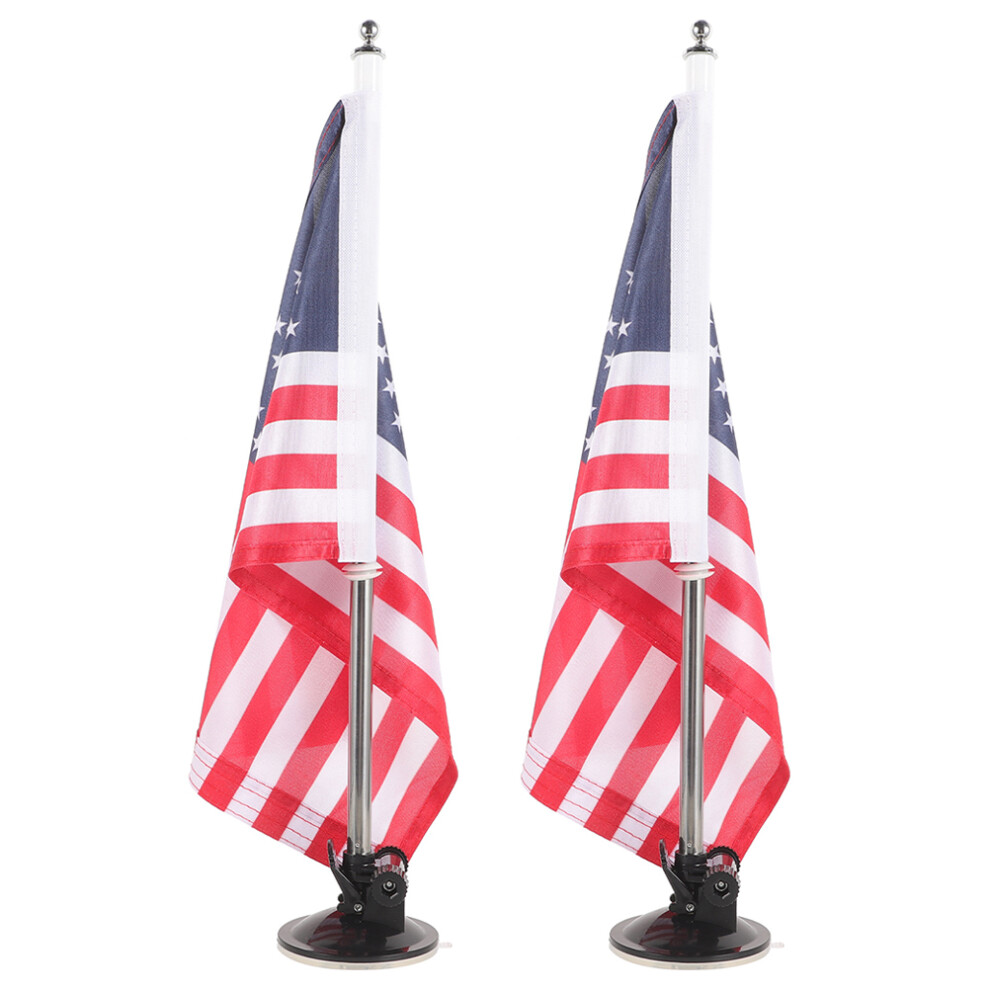 Car Suction Flagpole Base With American Flag Set For Vehicle Mounting 3301952001617