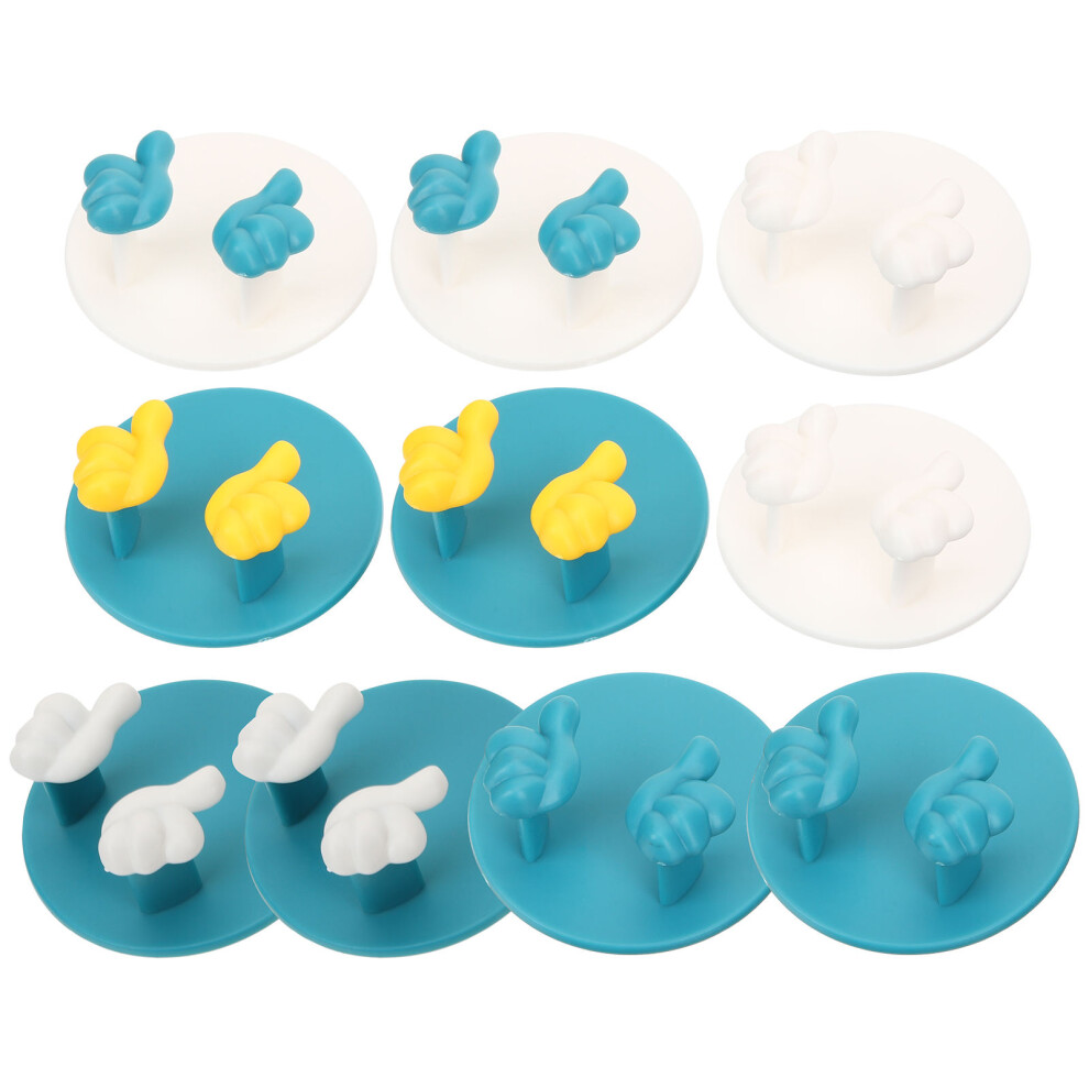 10Pcs Thumb Shape Adhesive Plug Holder Wall Hook Multipurpose Hanger 3301952005134