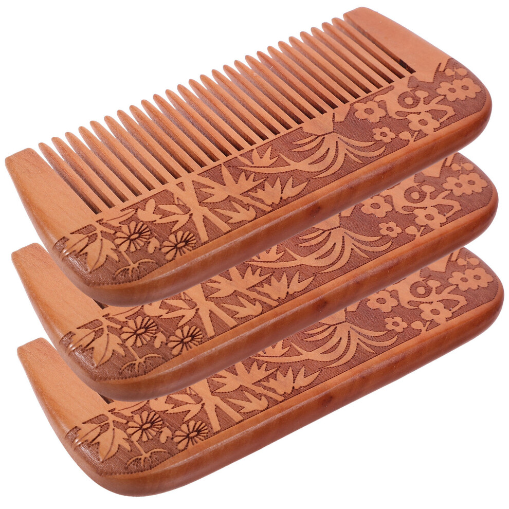 Inoomp Unisex 3Pcs Wooden Detangling Combs For Hair No Static