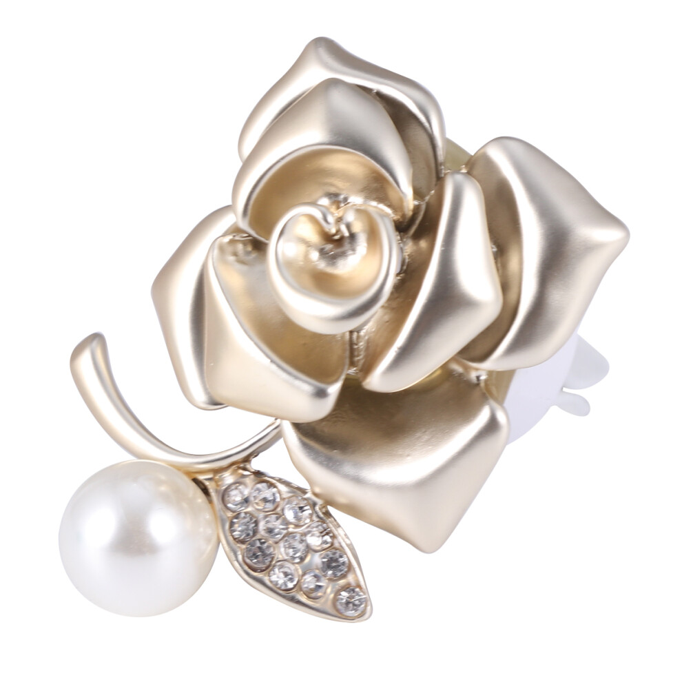 Rose Car Perfume Clip Rhinestone Vent Diffuser Auto Gift Golden 3301952038323