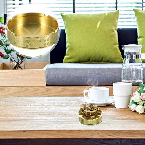 round incense burner base brass craft stand ashtray 2