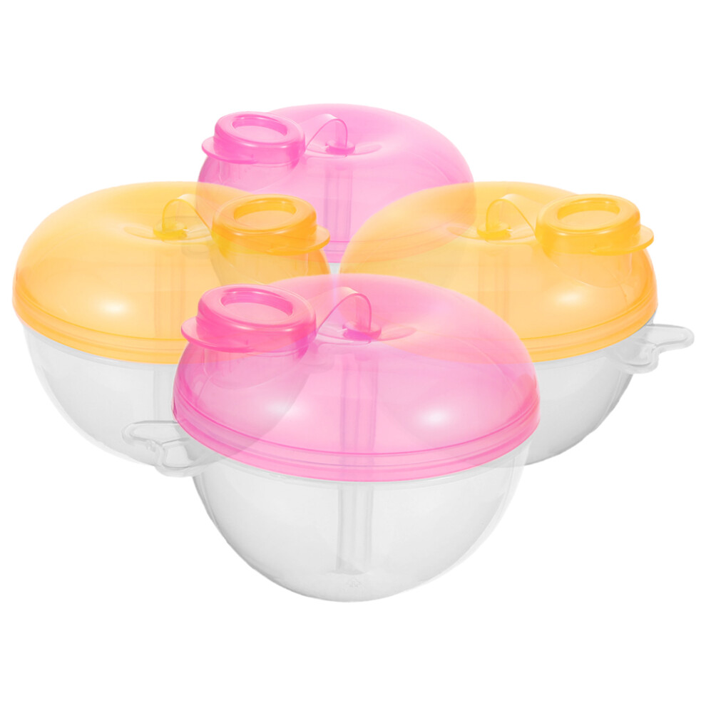 4Pcs Portable Milk Dispenser With 3 Compartments For Travel Feeding Aboofan