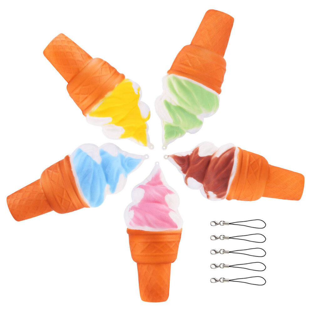 5Pcs Squeeze Charm Toy Ice-Creams Phone Key Chain Strap 3301836334824