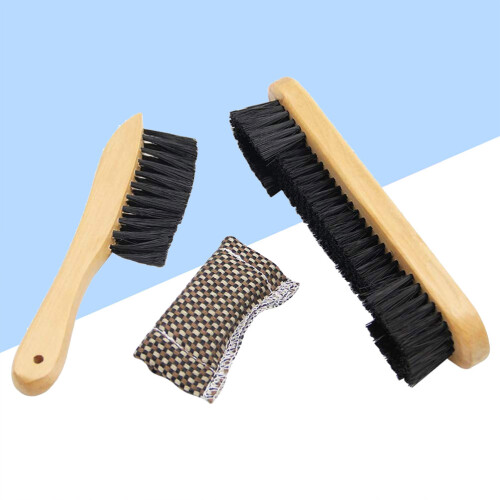 3 pcs billiard table brush and cloth set with wooden handle 2