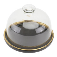 cake glass cover ceramic tray set for food preservation