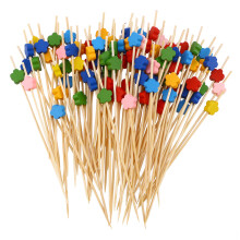 100 pcs 12 cm handmade flower bead cocktail picks for fruit appetizers