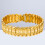 men bracelet wide flower pattern engraved chain link golden 7