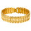 men bracelet wide flower pattern engraved chain link golden 1