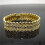 men bracelet wide flower pattern engraved chain link golden 11