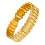 men bracelet wide flower pattern engraved chain link golden 9