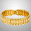 men bracelet wide flower pattern engraved chain link golden 6