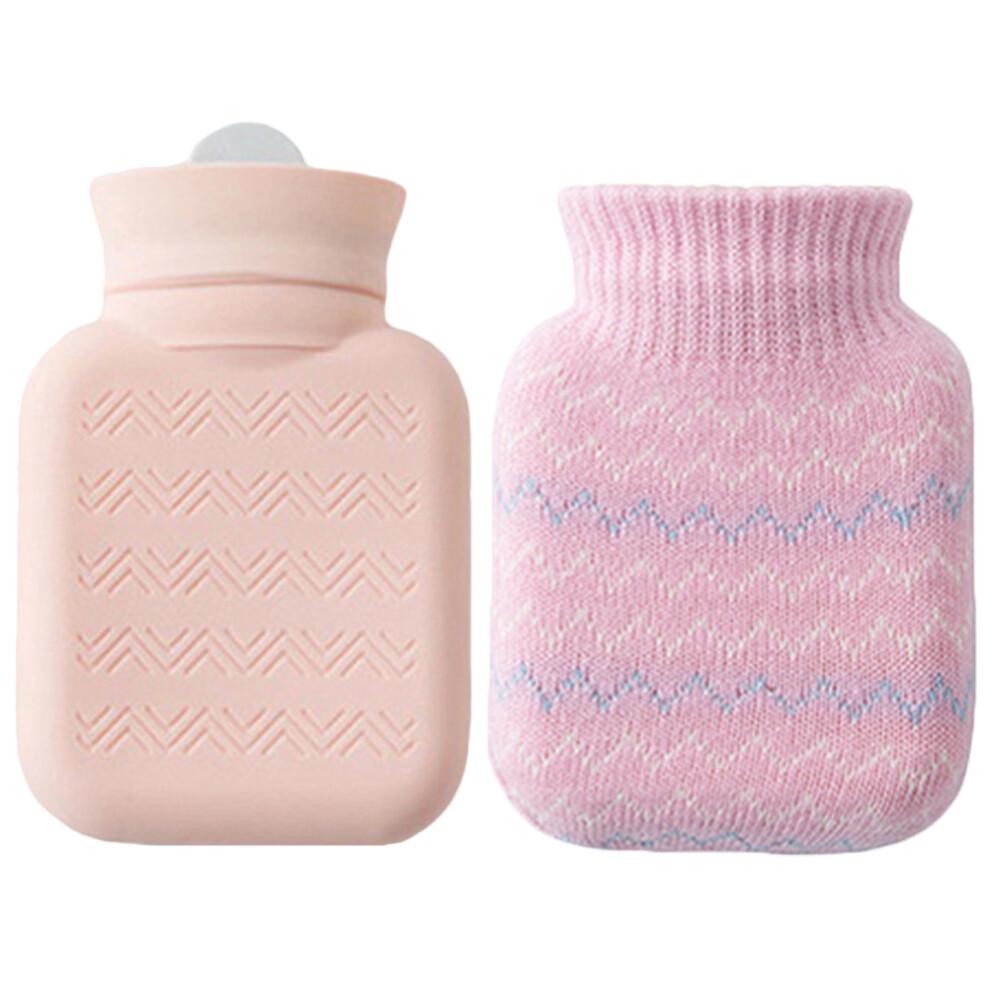 Totority Hot Water Bottle With Knit Cover Silicone Bag 300Ml Hand Warmer