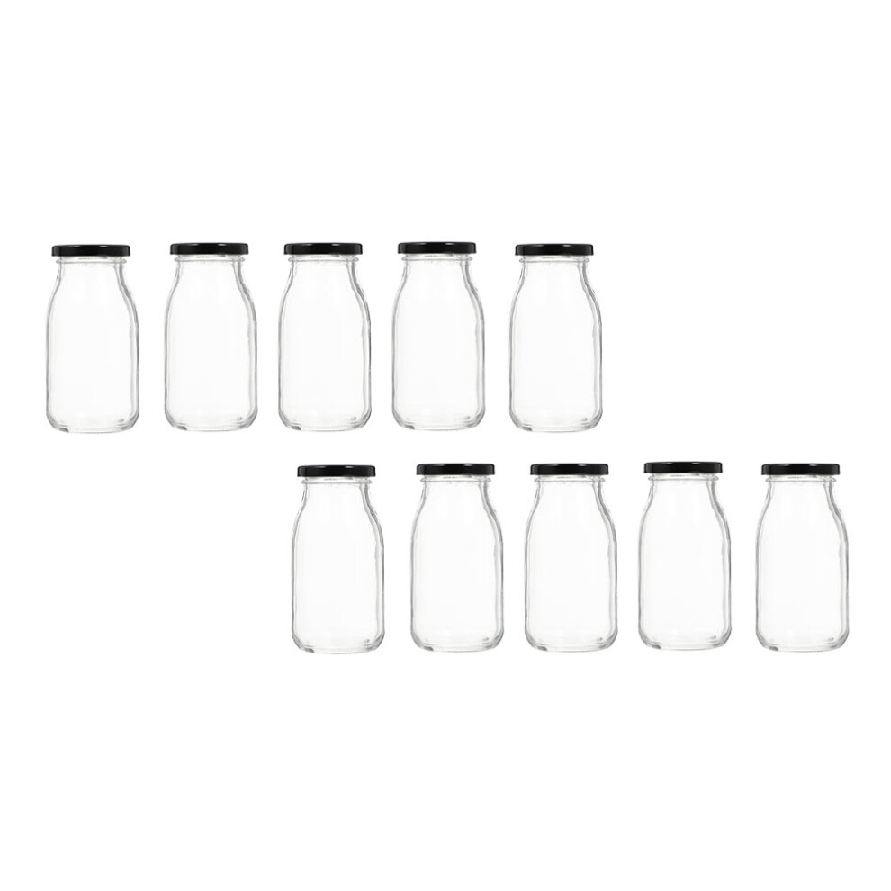 10pcs transparent yogurt bottles with lid for milk and beverages-image-OPC-PKRSBQZ-NEW