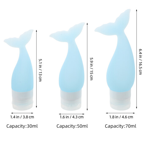 3pcs silicone bottles for shampoo, conditioner, body wash 1
