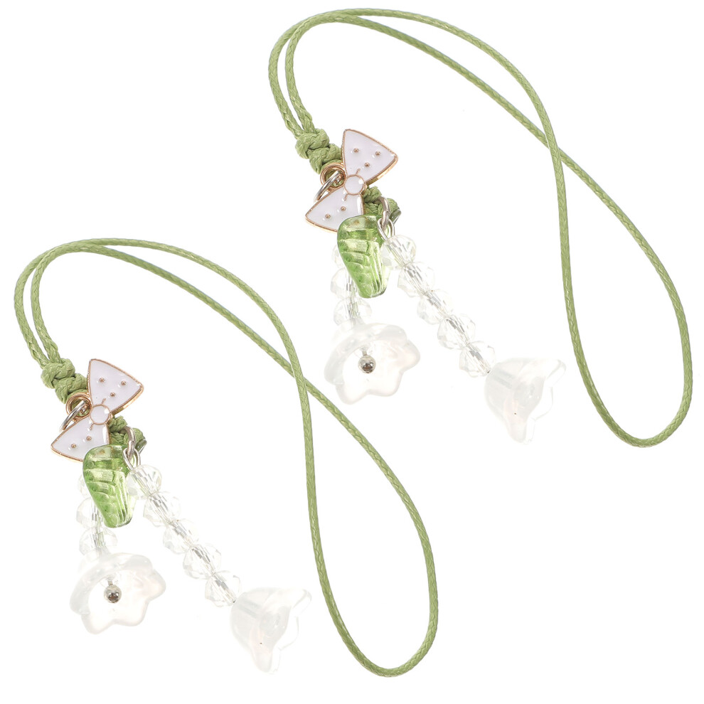 2Pcs Flower Phone Wristlet Strap Key Lanyard For Auto Decoration 3301836386199