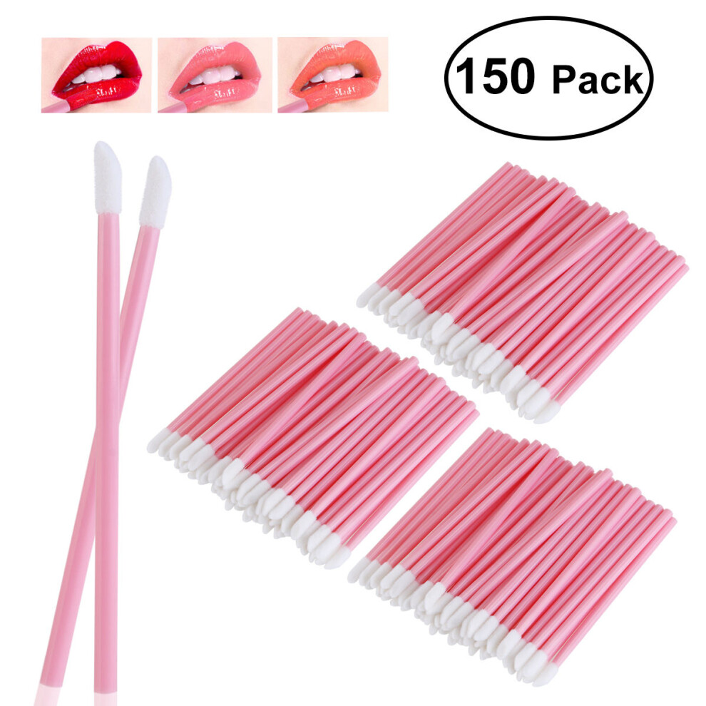 Villcase Pink 150Pcs Disposable Lip Gloss Applicators Lipstick Wands