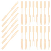 100pcs wooden appetizer forks for cocktails fruit dessert charcuterie