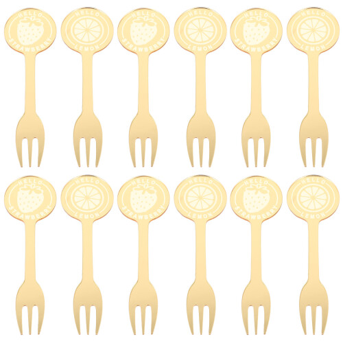 12pcs fruit forks for cake tasting and daily dessert use 2