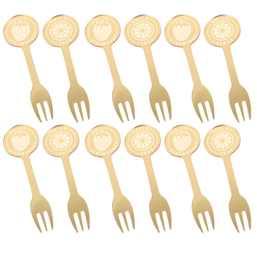 12pcs fruit forks for cake tasting and daily dessert use
