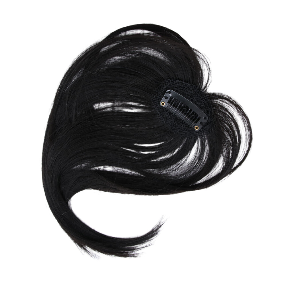 Vaguelly Clip In Invisible Seamless 3D Air Bangs Hair Piece Black